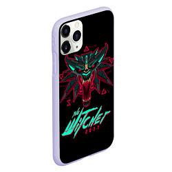 Чехол iPhone 11 Pro матовый The Witcher 2077, цвет: 3D-светло-сиреневый — фото 2