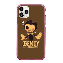 Чехол iPhone 11 Pro матовый Bendy And The Ink Machine, цвет: 3D-малиновый