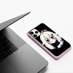 Чехол iPhone 11 Pro матовый Genshin Impact Paimon, цвет: 3D-розовый — фото 2