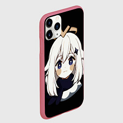 Чехол iPhone 11 Pro матовый Genshin Impact Paimon, цвет: 3D-малиновый — фото 2
