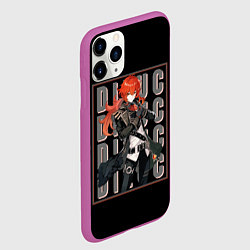 Чехол iPhone 11 Pro матовый Genshin Impact, цвет: 3D-фиолетовый — фото 2