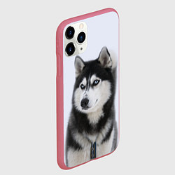Чехол iPhone 11 Pro матовый ХАСКИ, цвет: 3D-малиновый — фото 2