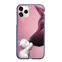 Чехол iPhone 11 Pro матовый Любовь животных, цвет: 3D-серый