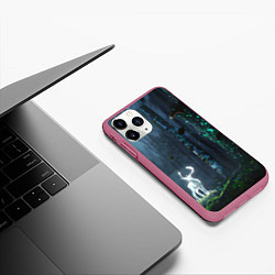 Чехол iPhone 11 Pro матовый Олень, цвет: 3D-малиновый — фото 2