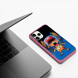 Чехол iPhone 11 Pro матовый One Piece Тони Чоппер, цвет: 3D-малиновый — фото 2