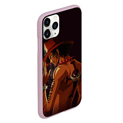 Чехол iPhone 11 Pro матовый One Piece Портгас Д Эйс, цвет: 3D-розовый — фото 2