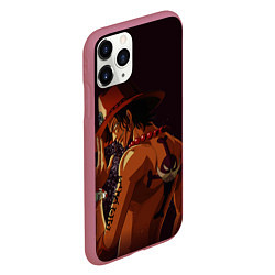 Чехол iPhone 11 Pro матовый One Piece Портгас Д Эйс, цвет: 3D-малиновый — фото 2