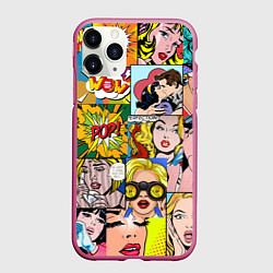 Чехол iPhone 11 Pro матовый Pop Art, цвет: 3D-малиновый