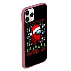 Чехол iPhone 11 Pro матовый AMONG US, цвет: 3D-малиновый — фото 2