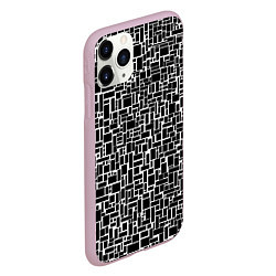 Чехол iPhone 11 Pro матовый Геометрия ЧБ Black & white, цвет: 3D-розовый — фото 2