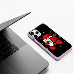 Чехол iPhone 11 Pro матовый Santa Claus Among Us, цвет: 3D-розовый — фото 2