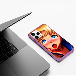 Чехол iPhone 11 Pro матовый SAILOR MOON AHEGAO, цвет: 3D-фиолетовый — фото 2