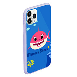 Чехол iPhone 11 Pro матовый Mummy shark, цвет: 3D-светло-сиреневый — фото 2
