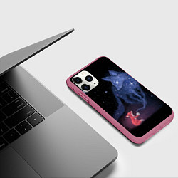 Чехол iPhone 11 Pro матовый Лиса и ее дух, цвет: 3D-малиновый — фото 2
