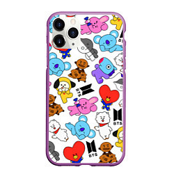 Чехол iPhone 11 Pro матовый BTS BT21, цвет: 3D-фиолетовый
