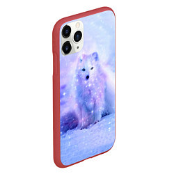 Чехол iPhone 11 Pro матовый Полярная Лисица, цвет: 3D-красный — фото 2