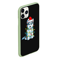 Чехол iPhone 11 Pro матовый Щенок, цвет: 3D-салатовый — фото 2