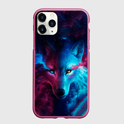 Чехол iPhone 11 Pro матовый ЗВЕЗДНЫЙ ВОЛК, цвет: 3D-малиновый