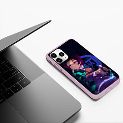 Чехол iPhone 11 Pro матовый Танджиро Камадо, цвет: 3D-розовый — фото 2
