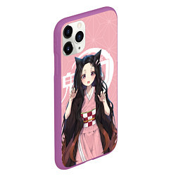 Чехол iPhone 11 Pro матовый Nezuko, цвет: 3D-фиолетовый — фото 2