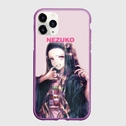 Чехол iPhone 11 Pro матовый Nezuko, цвет: 3D-фиолетовый