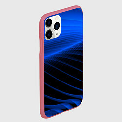 Чехол iPhone 11 Pro матовый Неоновые лучи, цвет: 3D-малиновый — фото 2