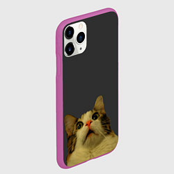 Чехол iPhone 11 Pro матовый Коте смотрит вверх, цвет: 3D-фиолетовый — фото 2