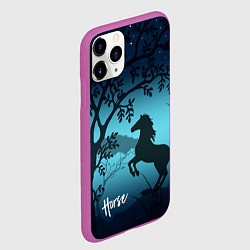 Чехол iPhone 11 Pro матовый Конь, цвет: 3D-фиолетовый — фото 2