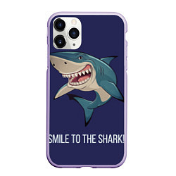 Чехол iPhone 11 Pro матовый Улыбнись акуле, цвет: 3D-светло-сиреневый