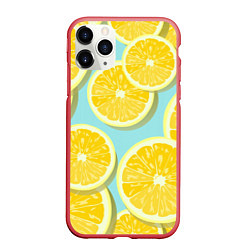 Чехол iPhone 11 Pro матовый Лимончики, цвет: 3D-красный
