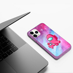 Чехол iPhone 11 Pro матовый Among Us Baby Z, цвет: 3D-фиолетовый — фото 2