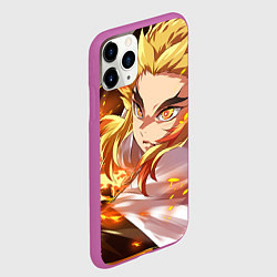 Чехол iPhone 11 Pro матовый Клинок Рассекающий Демонов, цвет: 3D-фиолетовый — фото 2