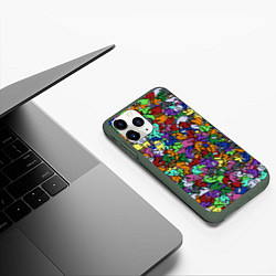 Чехол iPhone 11 Pro матовый Among Us Overload, цвет: 3D-темно-зеленый — фото 2