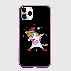 Чехол iPhone 11 Pro матовый Unicorn Dab, цвет: 3D-фиолетовый