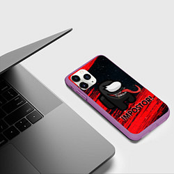 Чехол iPhone 11 Pro матовый AMONG US, цвет: 3D-фиолетовый — фото 2