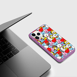 Чехол iPhone 11 Pro матовый BT21 BTS, цвет: 3D-фиолетовый — фото 2