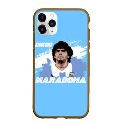Чехол iPhone 11 Pro матовый Диего Марадона, цвет: 3D-коричневый