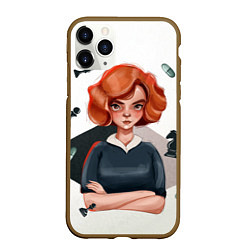 Чехол iPhone 11 Pro матовый Ход Королевы, цвет: 3D-коричневый