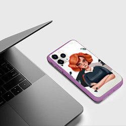 Чехол iPhone 11 Pro матовый Ход Королевы, цвет: 3D-фиолетовый — фото 2