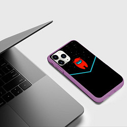 Чехол iPhone 11 Pro матовый AMONG US - Амонг Ас, цвет: 3D-фиолетовый — фото 2