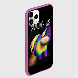 Чехол iPhone 11 Pro матовый AMONG US ЕДИНОРОГ, цвет: 3D-фиолетовый — фото 2