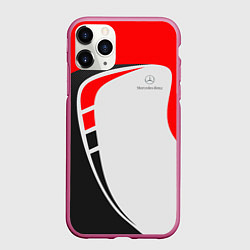 Чехол iPhone 11 Pro матовый Mercedes-Benz, цвет: 3D-малиновый