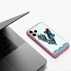 Чехол iPhone 11 Pro матовый Викинги, цвет: 3D-малиновый — фото 2