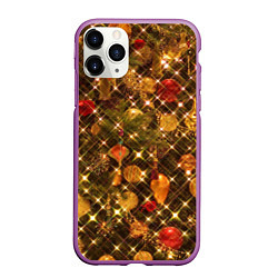 Чехол iPhone 11 Pro матовый Новый Год, цвет: 3D-фиолетовый