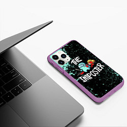 Чехол iPhone 11 Pro матовый AMONG US, цвет: 3D-фиолетовый — фото 2