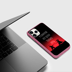 Чехол iPhone 11 Pro матовый Путь самурая, цвет: 3D-малиновый — фото 2