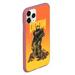 Чехол iPhone 11 Pro матовый Doom, цвет: 3D-малиновый — фото 2