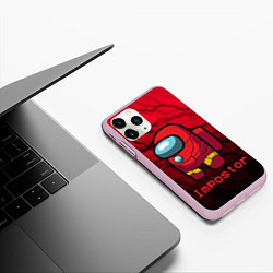 Чехол iPhone 11 Pro матовый Among Us Game, цвет: 3D-розовый — фото 2