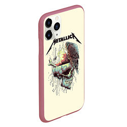 Чехол iPhone 11 Pro матовый Metallica, цвет: 3D-малиновый — фото 2