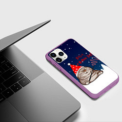 Чехол iPhone 11 Pro матовый Вжух и Новый Год, цвет: 3D-фиолетовый — фото 2